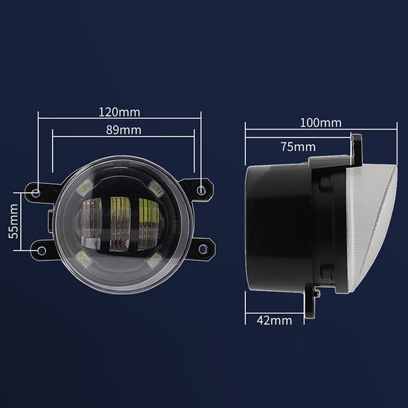 LED Fog Light Running Light 30W DRL PTF Lenses Projector Lens for Toyota Corolla Camry