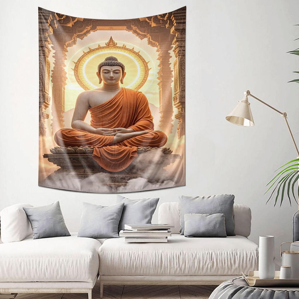 Lotus Position Buddha Meditation Wall Hanging Tapestry Zen Decorative Art