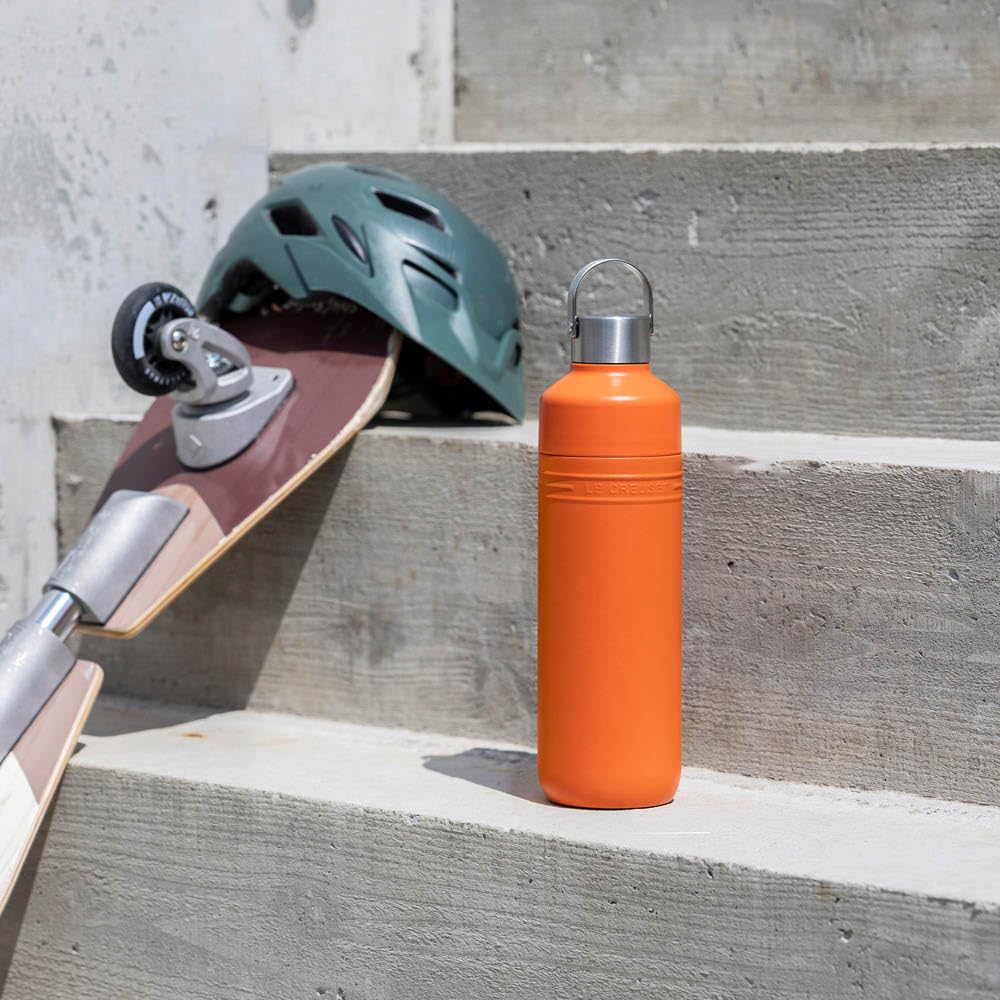 Le Creuset Bottle 1000ml Orange Stainless Steel Vacuum Insulation Hot Cold Wide Mouth Easy to Clean On the Go