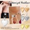 Personalized Customizable Heart-Shaped Pendant Necklace With Photo Insert, Engravable Outer Surface, 60CM Chain