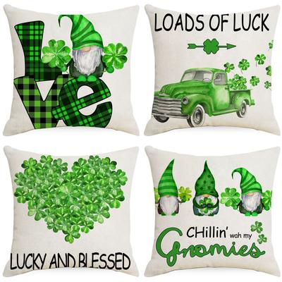 Ирландская счастливая трава Наволочка Ст. День Святого Патрика Комбинационная диванная подушка Домашняя подушка