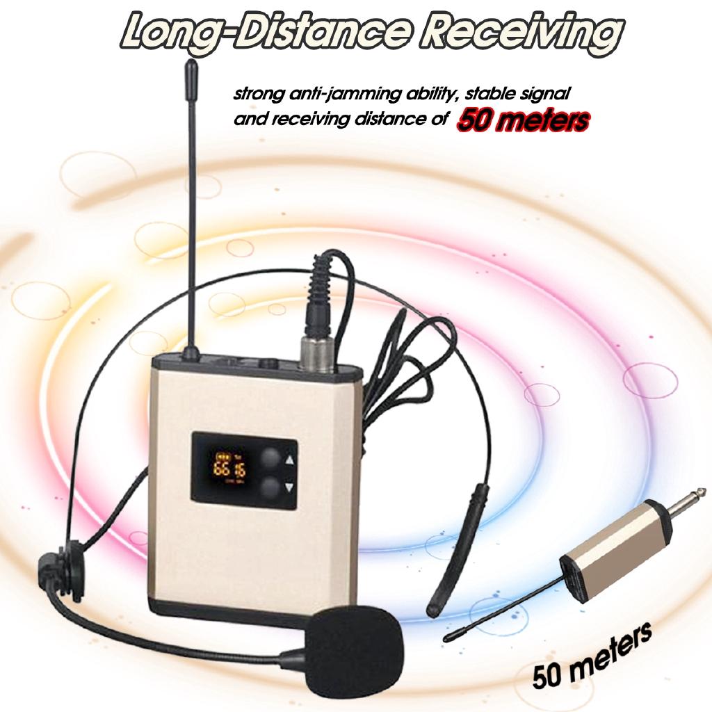 UHF Wireless Microphone Headset Mic Wireless Microphone System Loudspeaker Teacher Tour Guide Voice