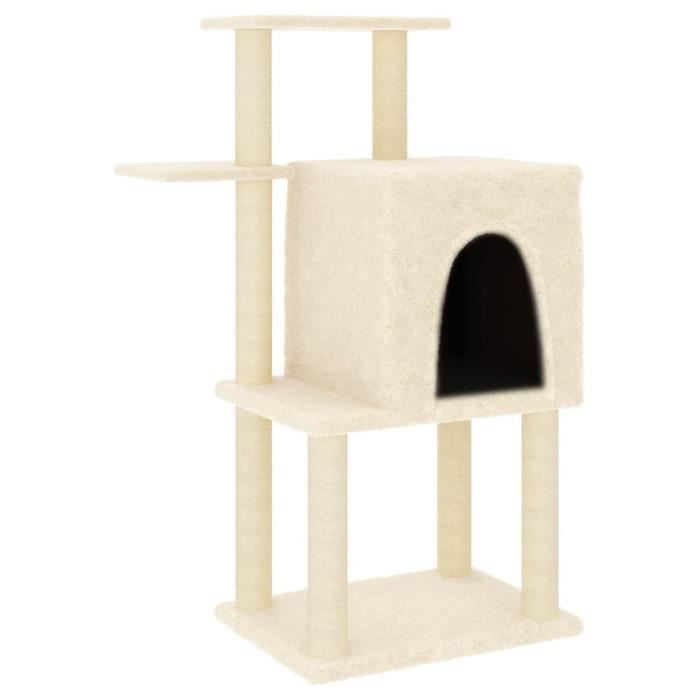 VidaXL Arbre à chat avec griffoirs en sisal crème 97 cm 172064