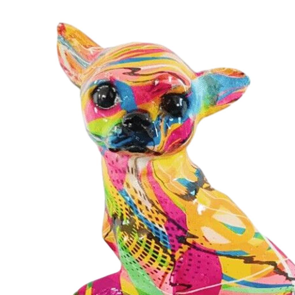 Красочная скульптура чихуахуа - Современное произведение искусства для домашнего декора