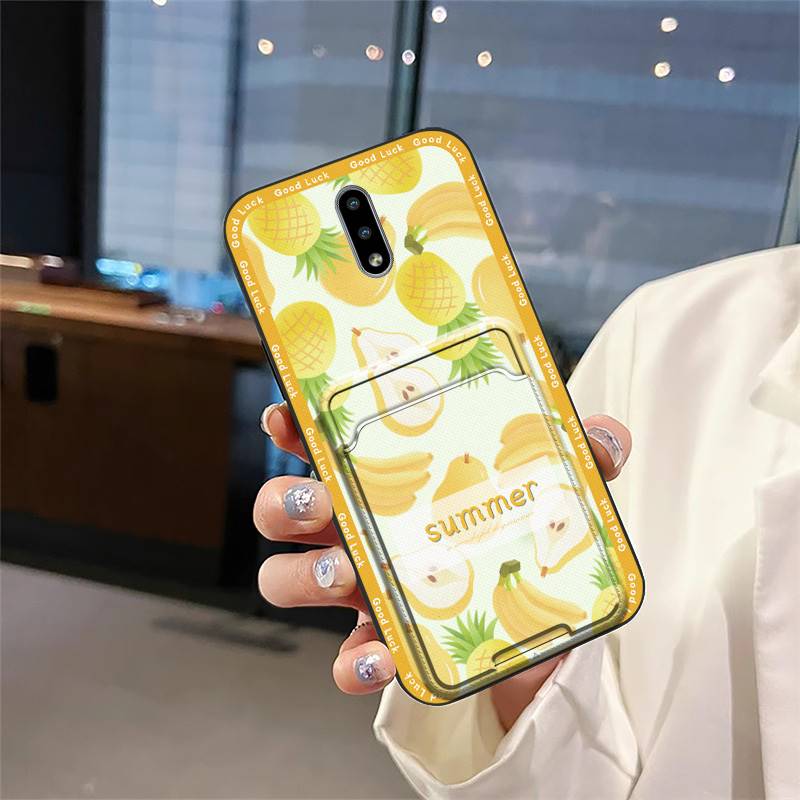 Cartoon Cute Phone Case For Nokia 2.3 Graffiti Card bag Waterproof Fashion Design Dirt-resistant Card slot Full wrap TPU