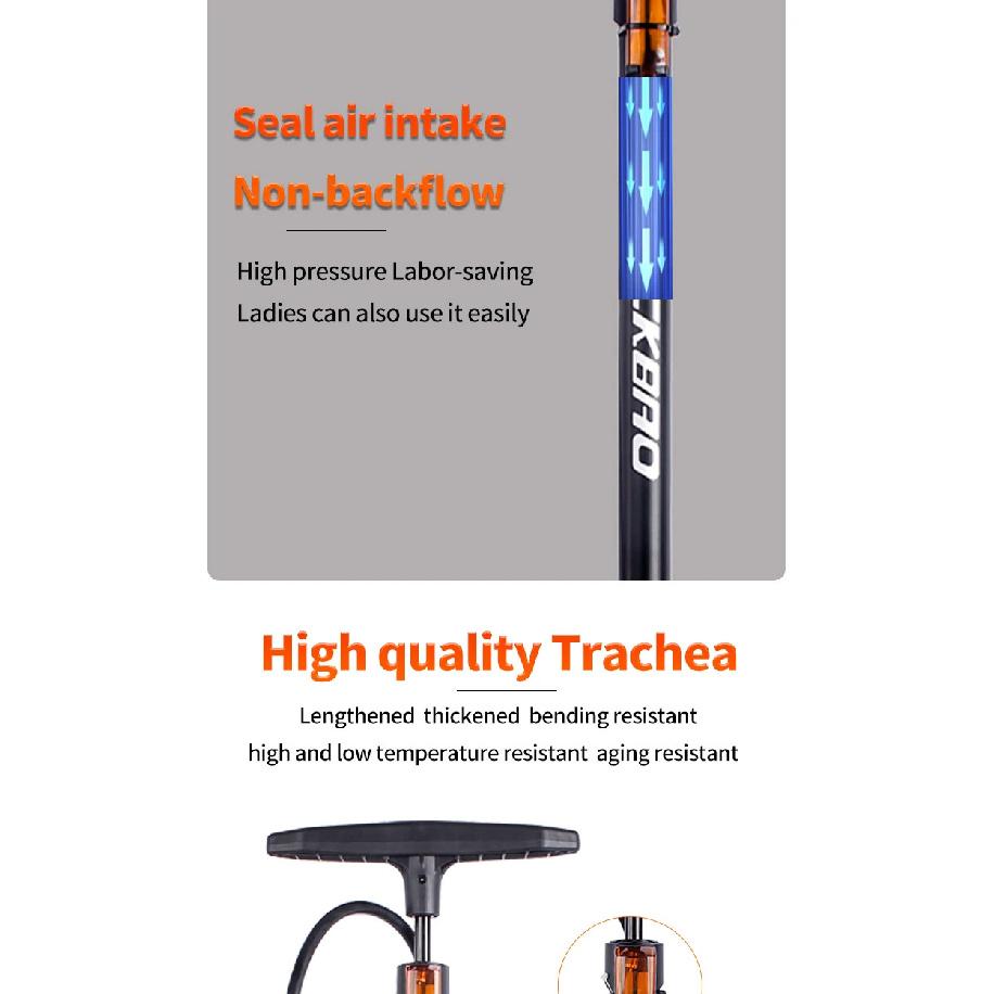 ROCKBAO Bicycle Pump 230PSI High Pressure Motorcycle Pump Bike Parts Road Tire Air Pump Schrader Presta Valve Electric Bike Pump