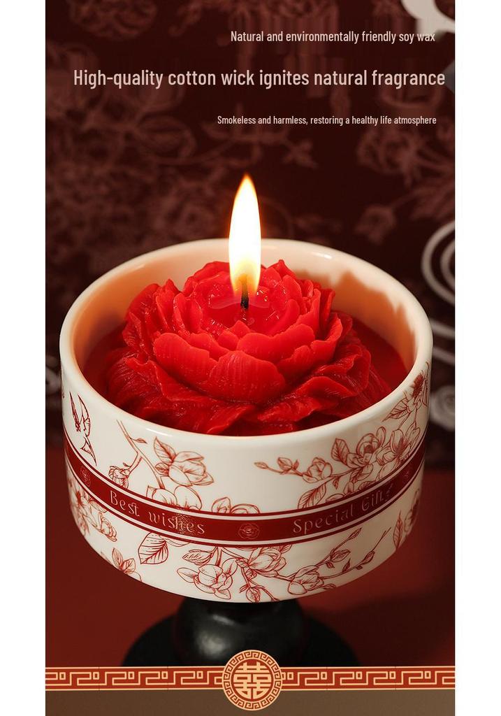 Aromatherapy Camellia Candle Gift Box – Wedding, Housewarming, and Celebration Souvenir