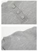 Men's Korean Style Grey Henley Knit Sweater, Long-Sleeve, Round Neck, Winter 2026 Edition