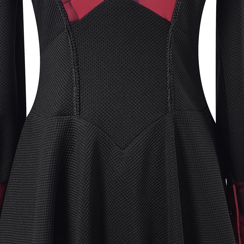 Новое готическое средневековое платье в черном и красном цвете, викторианское платье-корсет в стиле вампира, ренессансный панк, юбка-бюстье на шнуровке в викторианском готическом стиле
