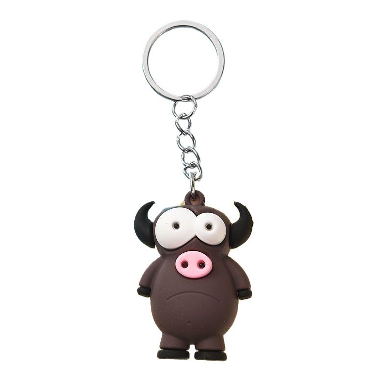 Cartoon Zoo Animals Keychain Resin Doll Couple Key Chain Men's and Women's Jewelry Bag Pendant Children Lovely Keychain