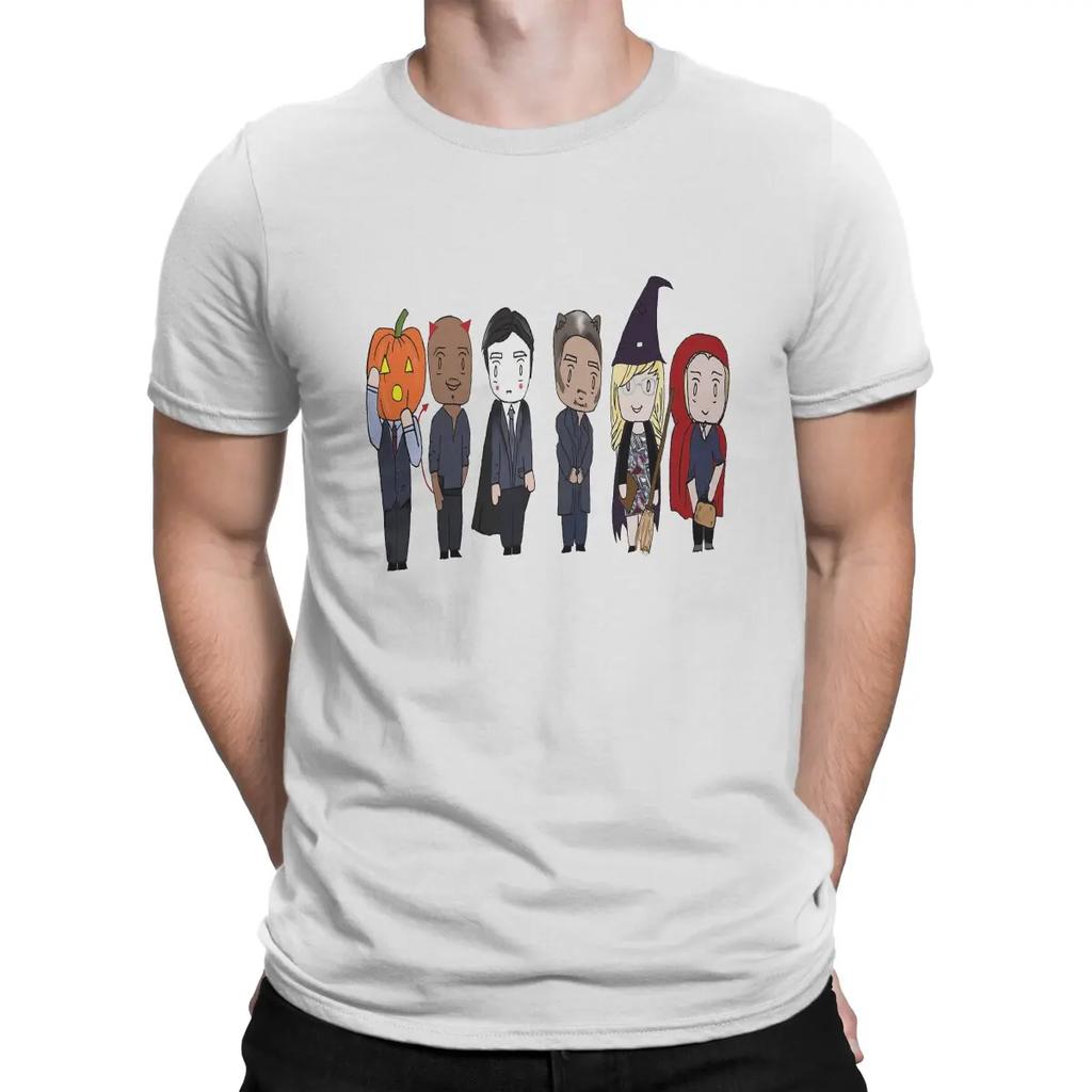 Vintage BAU Unit Criminal Minds Halloween T-Shirt Men  Cotton T Shirts Criminal Minds Aaron Hotchner Short Gift Clothes