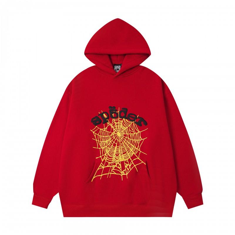 Unisex Oversized Hooded Sweatshirt Set With Spiderweb Foil Print Warm Fleece-Lined Loose Fit Streetwear Men Women