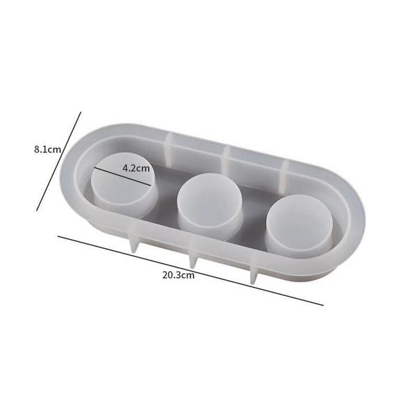 Round Candle Holder Silicone Mold Cement Candlestick Mould DIY Plaster Epoxy Resin Handicraft Molds Home Dinner Decor