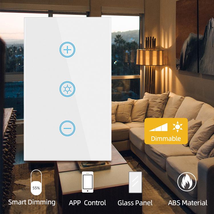 Smart Wifi Dimmer Wall Touch Switch 1 2 3 Gang with Motion Sensor Light Control for Home