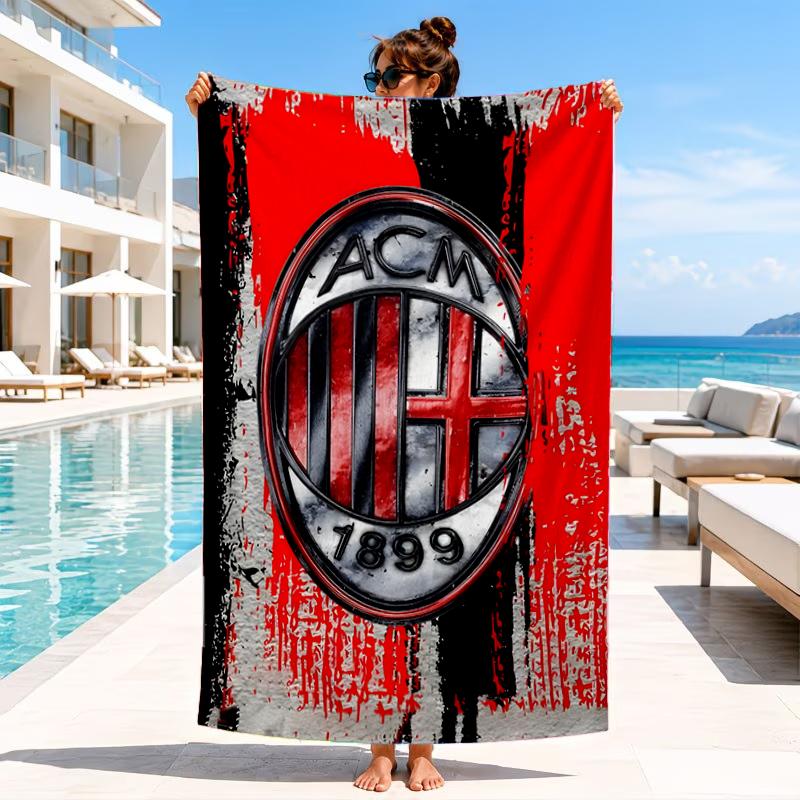 Ac Football Club Beach Towel, Microfiber Beach Towel, Perfect For Pool, Beach, Travel, Home Decor Beach Party Fan gifts