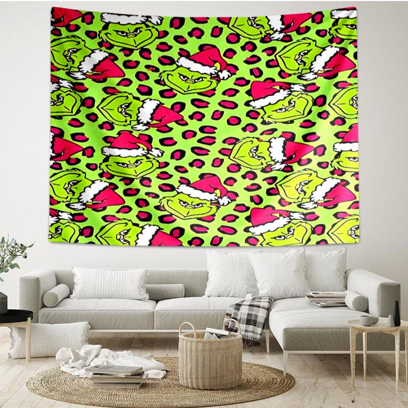 The Grinch Print Tapestry - Portable Wall Decor Cloth, for Home, Dorm, Travel, Bedroom, Living Room - Ideal Birthday Housewarming Gift