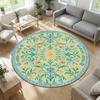 Vintage Floral Medallion Round Rug Botanical Plant Print Soft Non Slip Circular Carpet Bedroom Living Room Home Decor