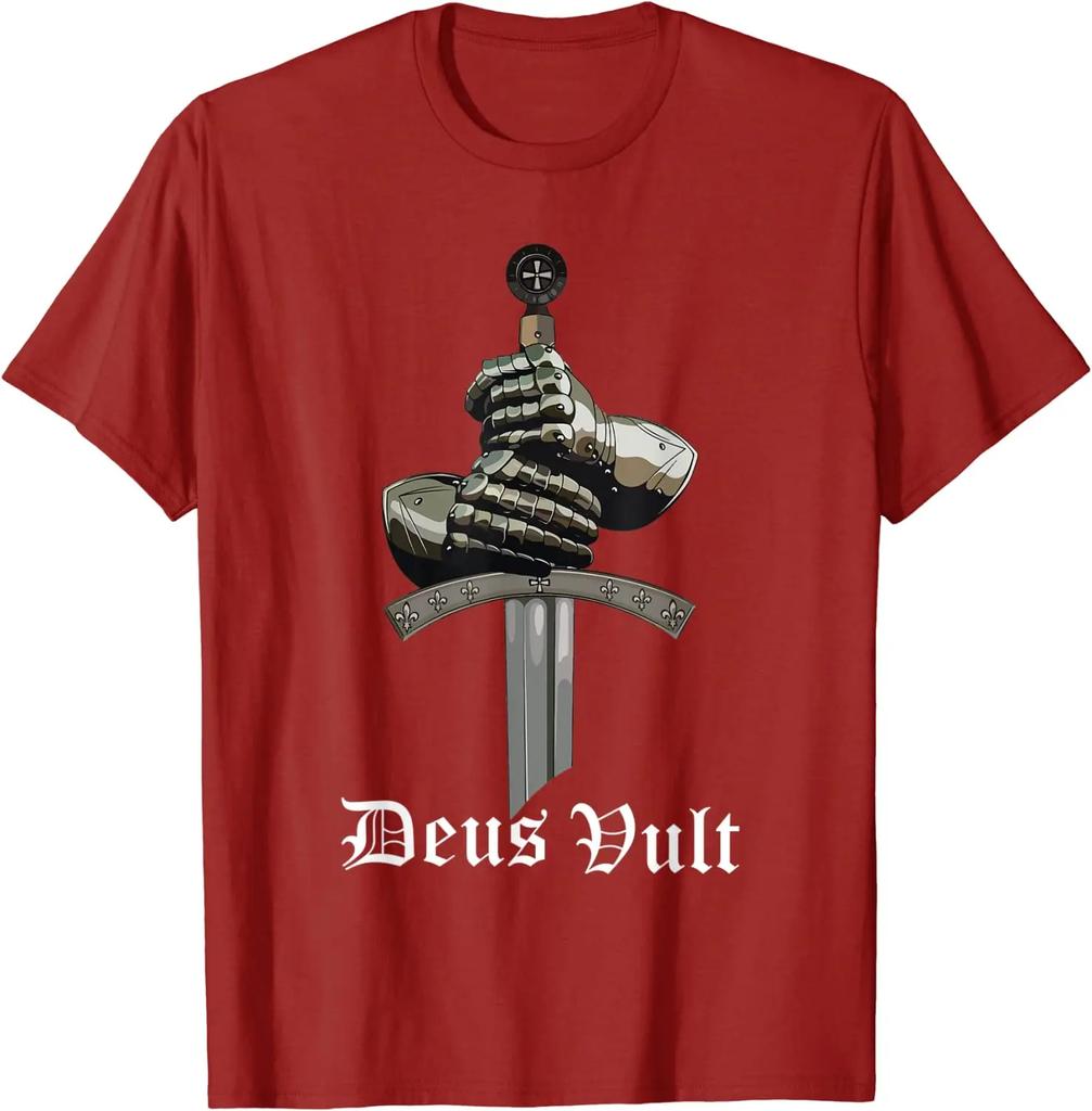 Deus Vult - футболка Catholic Crusader Knights Templar Armor, 100% хлопок, с круглым вырезом и коротким рукавом, повседневная мужская футболка, размер S-3XL