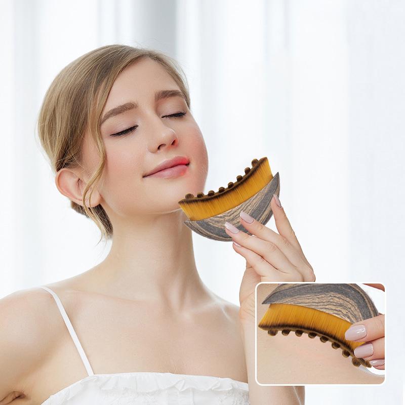 Лимфодренажная контурная кисть для лица, Кисть для сухого массажа лица, Массажер для лимфодренажа лица, Скульптурирование подбородка и линии челюсти