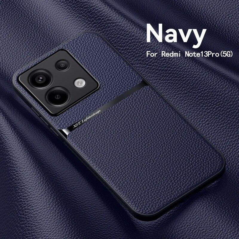Для Redmi Note 13 Pro 4G чехол с магнитным держателем противоударный чехол для телефона для Xiaomi Redmi Note13 Pro Note 13Pro 4G кожаная задняя крышка