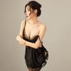 Sexy Nightdress Women's Perspective Sexy Temptation Pajamas Mesh Deep V Ice Silk Suspender Nightdress