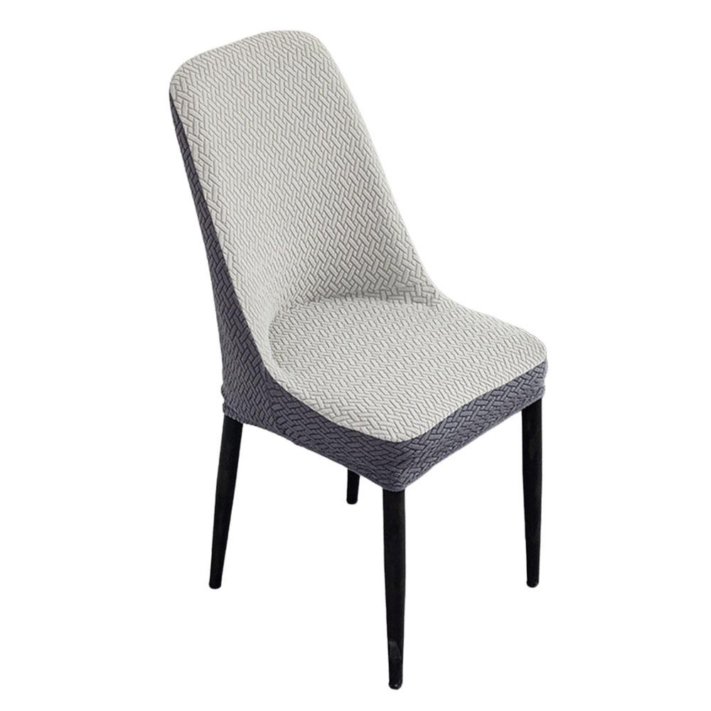 High-elastic Dining Chair Cover Anti-slip Curved Integrated Seat Cover Soft Jacquard Stool Slipcover for Home Decoration