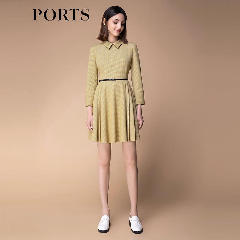 Ports Женское миди-платье в гусиную лапку с плиссировкой