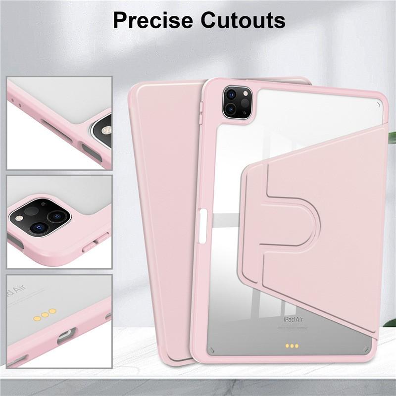 360 Rotating Case IPad Pro 11 13 Inch Full Clear Back Cover With Pencil Holder Shockproof Leather