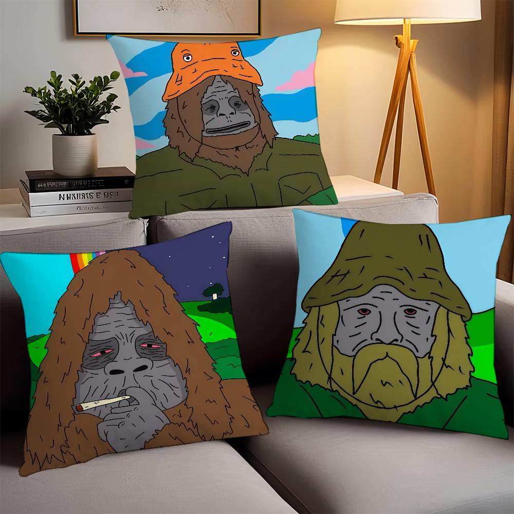 Funny Sassy the Sasquatch Pillow Case Office Cushions Suitable For Sofa Car Bedroom Decorative Cushion Cover