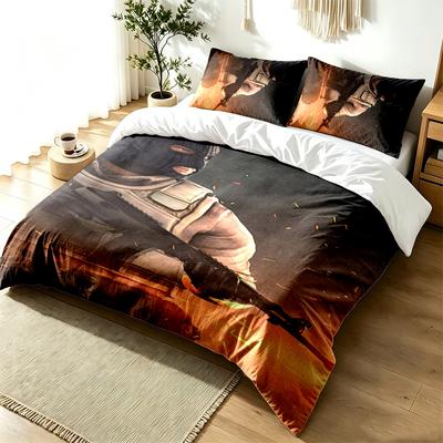 CS Go 3pc Duvet Cover Set Simple Modern Bedding Set Wrinkle Resistant Soft Fabric All Season Use a Perfect Gift