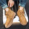 2795 Solid Color Martin Shoes Men's Autumn New Trend Versatile Suede Leather Medium Help Light Luxury Leisure Sand