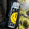 1PC Black White Smile Text Pattern 750ml Color Plastic Sports Water Bottle Leakproof Flip Straw Lid Suitable for Sports Office Home Use