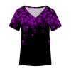 Butterfly Themed 3D Printed T-shirt V-neck 3D Printed Women's Short Sleeved T-shirt Top