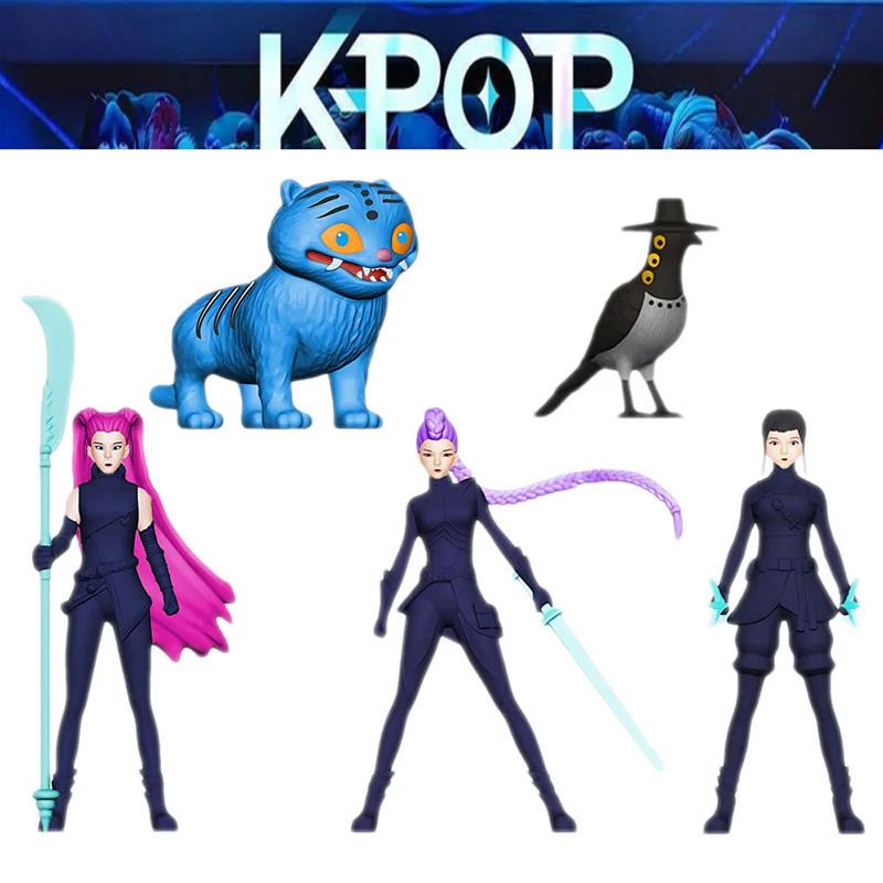 5 шт./комплект K-pop Охотники на демонов Аниме Фигурка Игрушка Милая ПВХ Подвижные суставы Фигурка Действия Модель Куклы Детская Игрушка для Украшения Подарок