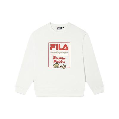 Fila Da Long Series Пуловер с круглым вырезом, с принтом букв, с длинным рукавом, унисекс, толстовка, Облако-Гриб F11U419201FWT