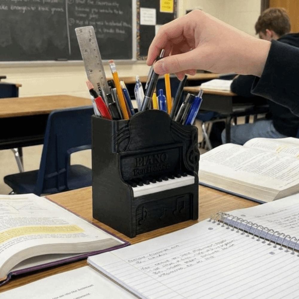3D Printed Piano Pen Holder Unique Piano Ornament Creative Piano Shaped Storage Box Study Room