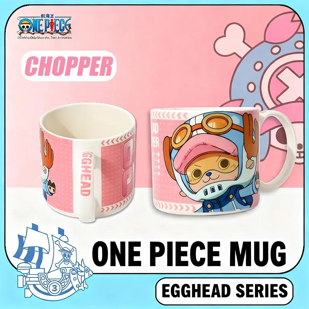 Высококачественная 1 шт. Официальная кружка One Piece Арка Эггхед - Луффи(Gear5/)Кружка с изображением Зоро и Чоппера в дизайне Egghead Керамическая посуда для питья для любителей манги