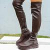 2023 Women's Over-the-Knee Black Knight Boots: Trendy, Thick-Soled, Large Size Autumn/Winter European Style