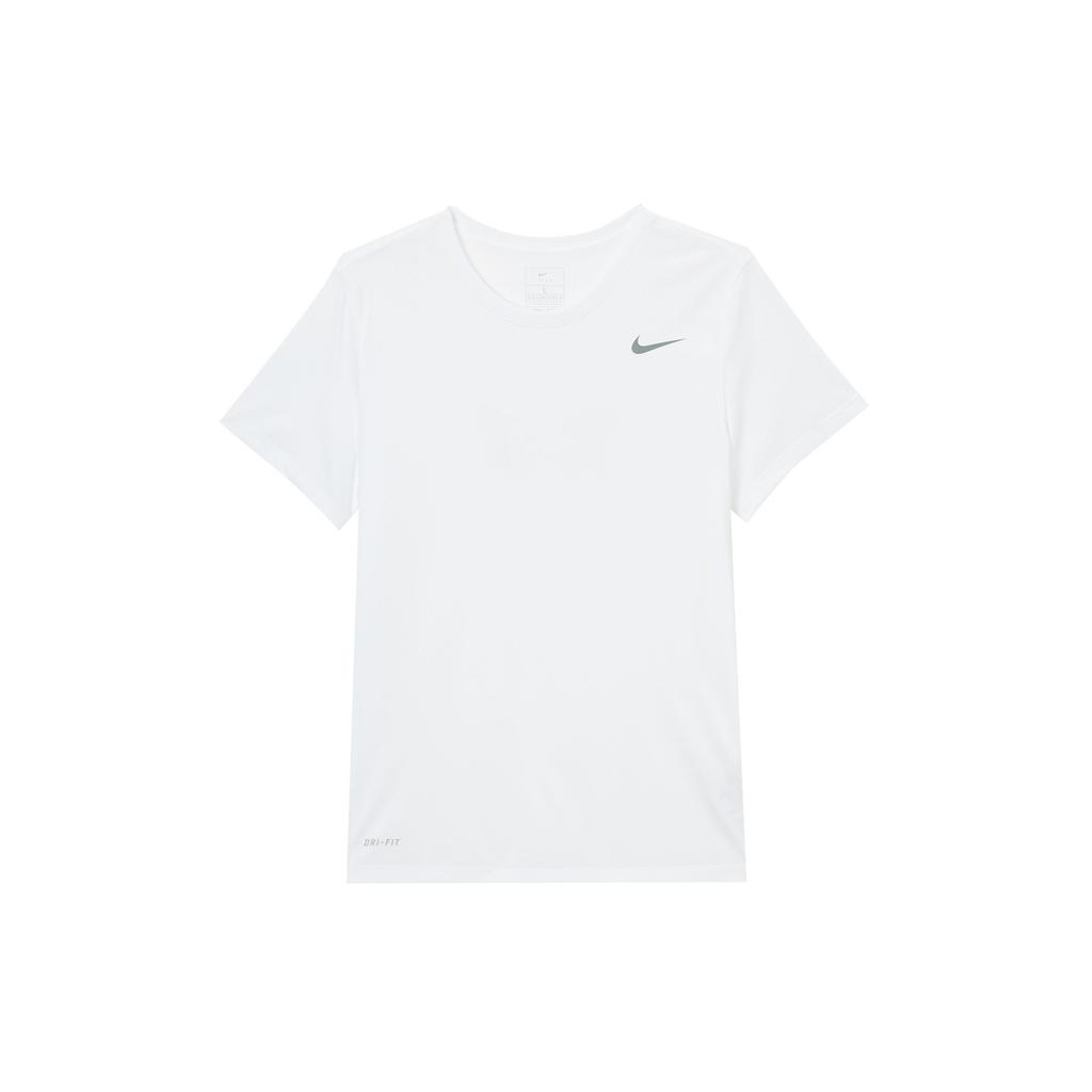 Nike Женская футболка Dri-Fit Team Legend быстросохнущая удобная с коротким рукавом и круглым вырезом, белая IB8899-100