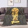 Golden Trophy World Cup Design Patterned flannel blanket perfect for the bedroom living room, sofa, or a little nap