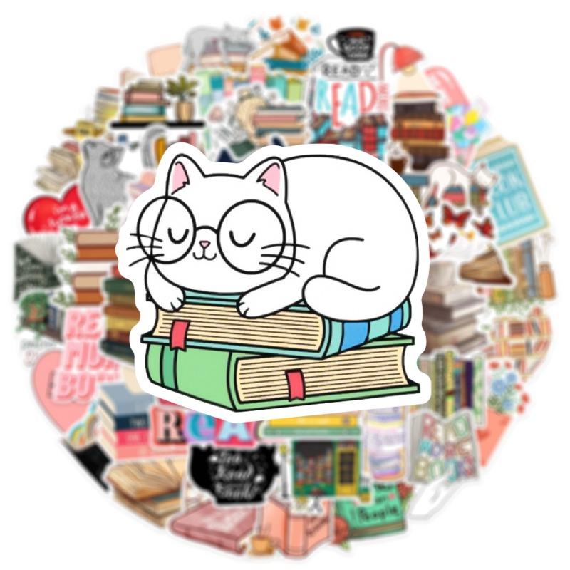 50 шт. Наклейки «Книги для чтения» для DIY: Чемодан, Бутылка для воды, Телефон, Гитара, Ноутбук, Автомобиль, Скрапбукинг, Скейтборд