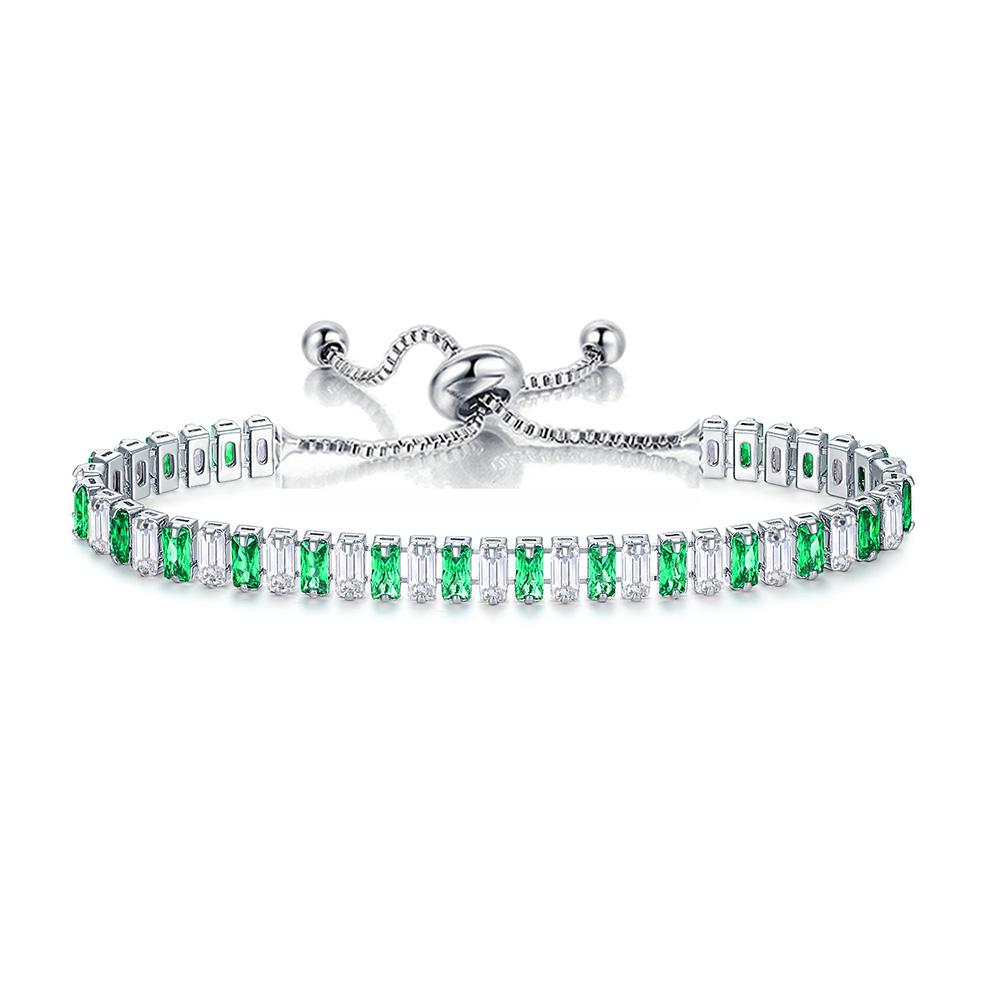 ZHOUYANG Kpop Women's Tennis Bracelet Luxury 2.5*5 mm Multicolor Zircon Bracelets For Women Wholesale Adjustable Jewelry DZH009