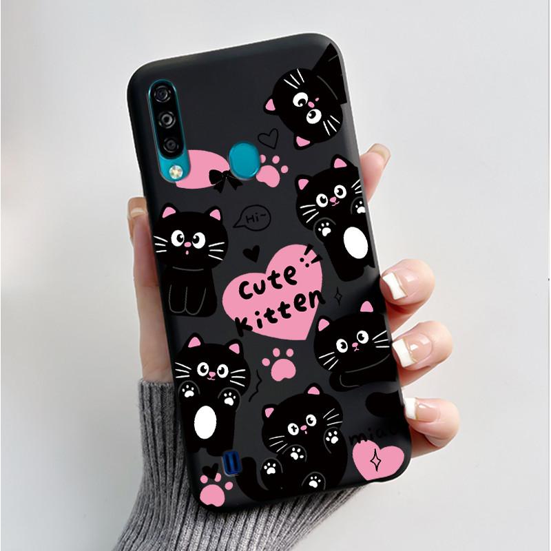Phone Case For ZTE Blade A7 2020 Shockproof Casing Luxury Fashion Butterfly Flower Black Jelly Soft TPU Case Silicone Back Cover