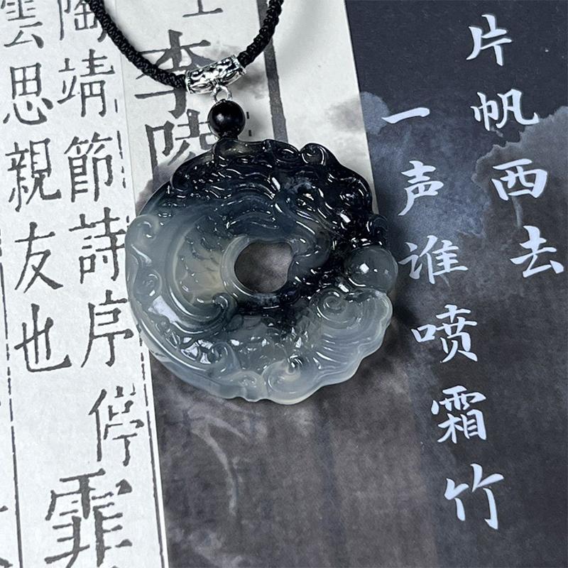 Ожерелье с подвеской в виде дракона и феникса в китайском стиле для женщин и девочек, изгоняющее злых духов, благоприятное ожерелье с амулетами