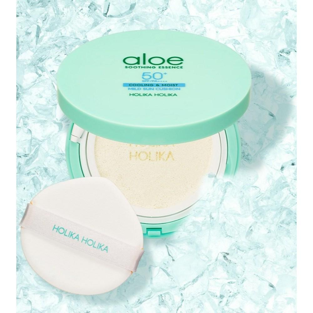 HOLIKA HOLIKA Мягкий солнцезащитный крем Aloe Mild Sun Cushion SPF50+ PA++++, 25 г, 1 шт.