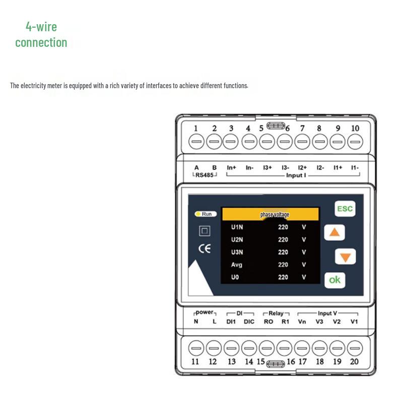 Yicheng Three-Phase Multi-Function Power Meter with Rogowski Coils