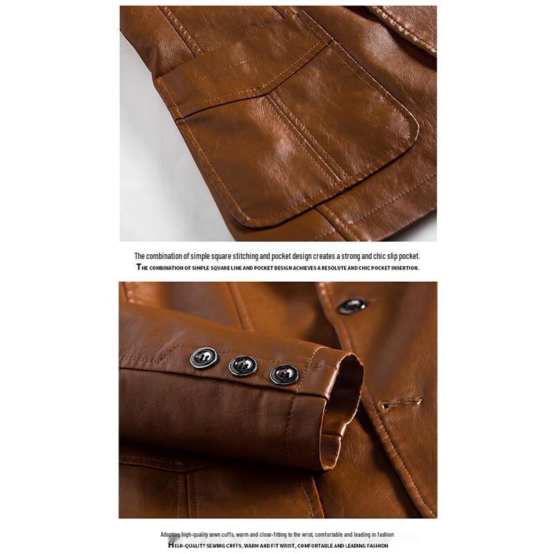 ROMON Men's Spring Autumn PU Leather Motorcycle Jacket