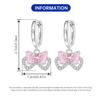 Orstarry 925 Silver Pink Sweet Bow Earrings Women Jewelry Trendy Drop Earrings Party Gift Anniversary