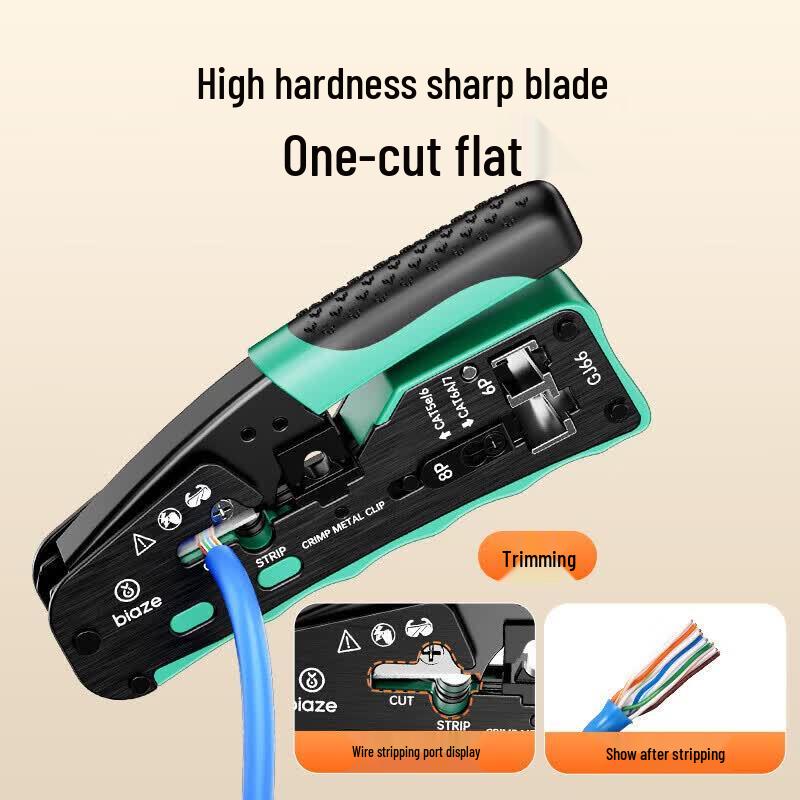 BIAZE RJ45 Pass-Through Network Cable Crimping Tool