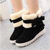 Women's Winter Boots Warm Fur Lined Casual Ankle Shoes With Sweet Bow Flats